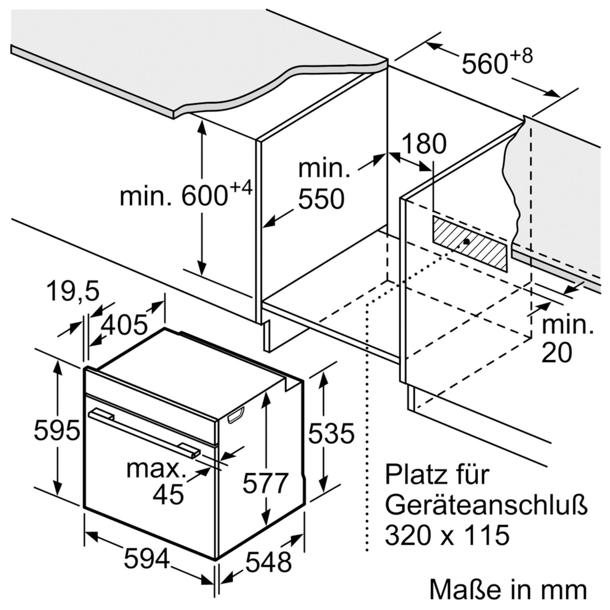 BOSCH Einbaubackofen 8 HBG632TS1, mit 3-fach-Teleskopauszug