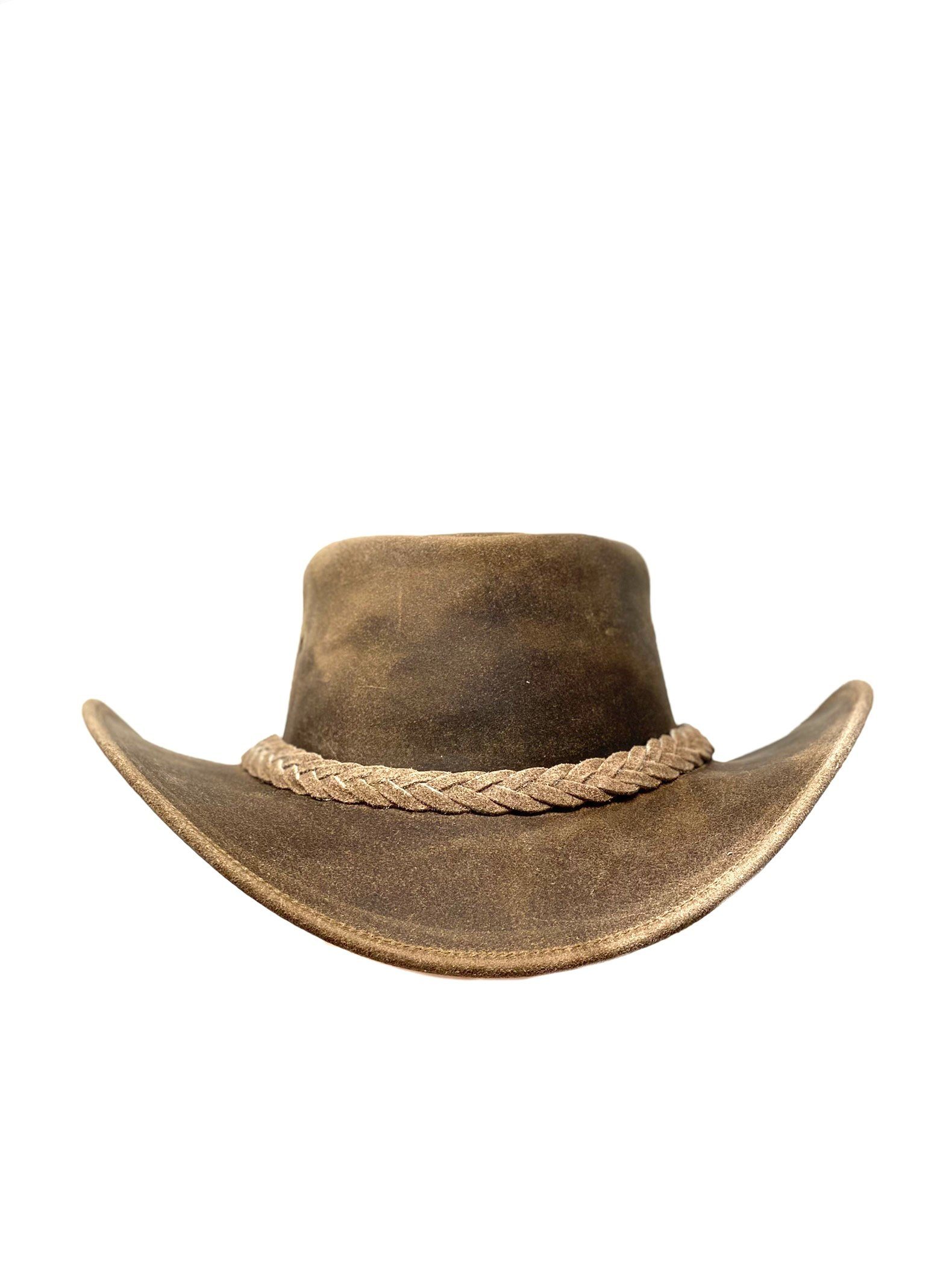 Albsales Cowboyhut Lederhut Western Cowboy Reiten Leder Hut Band Sonnenschutz Crazy Horse