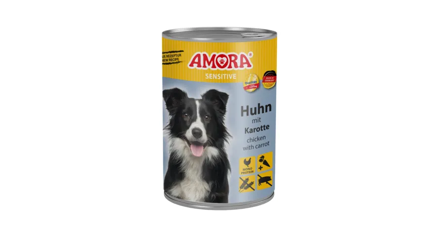 AMORA Hundenassfutter Dose Sensitiv Huhn + Karotte 400 g