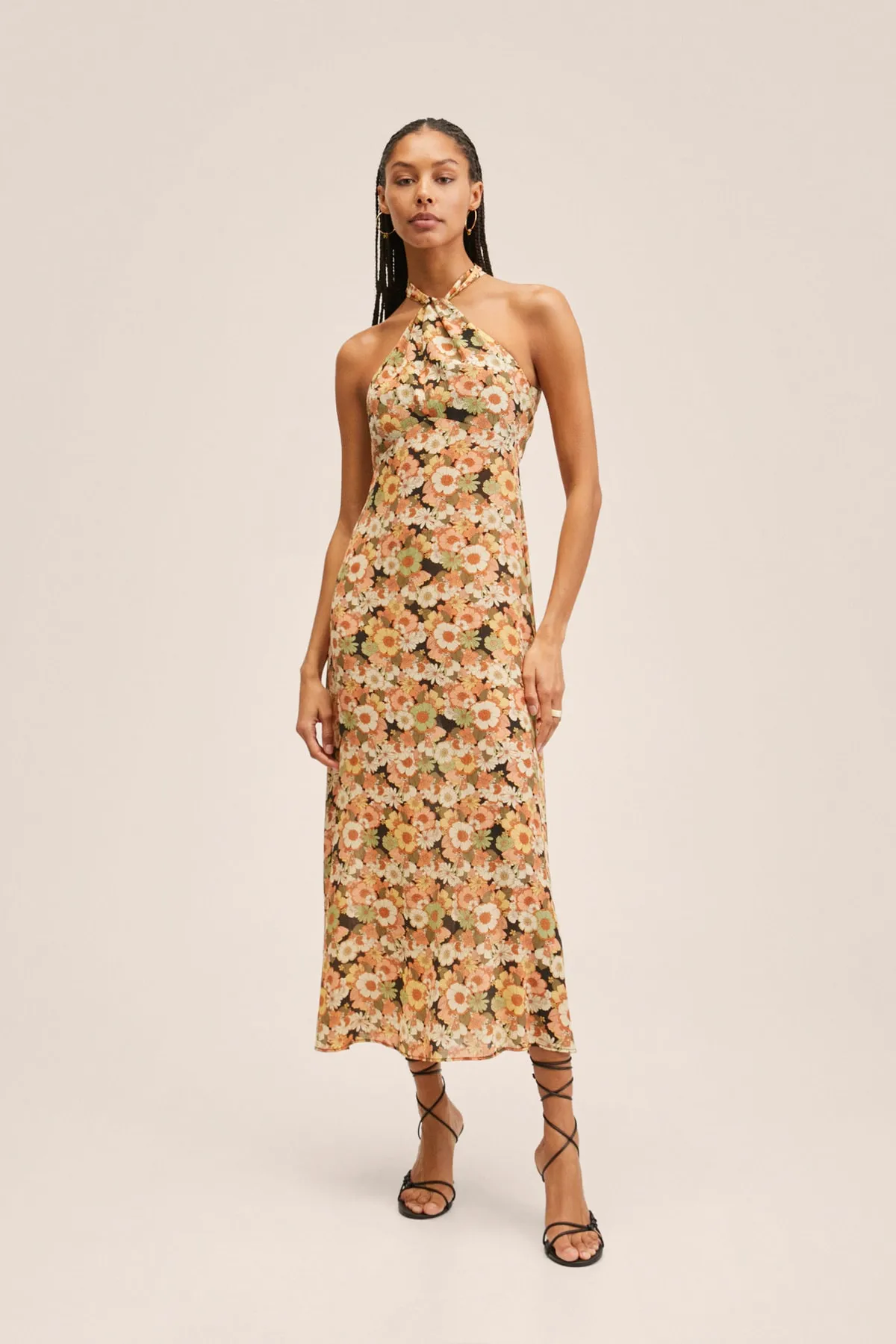 MANGO  Orangefarbenes Damenkleid 27017121