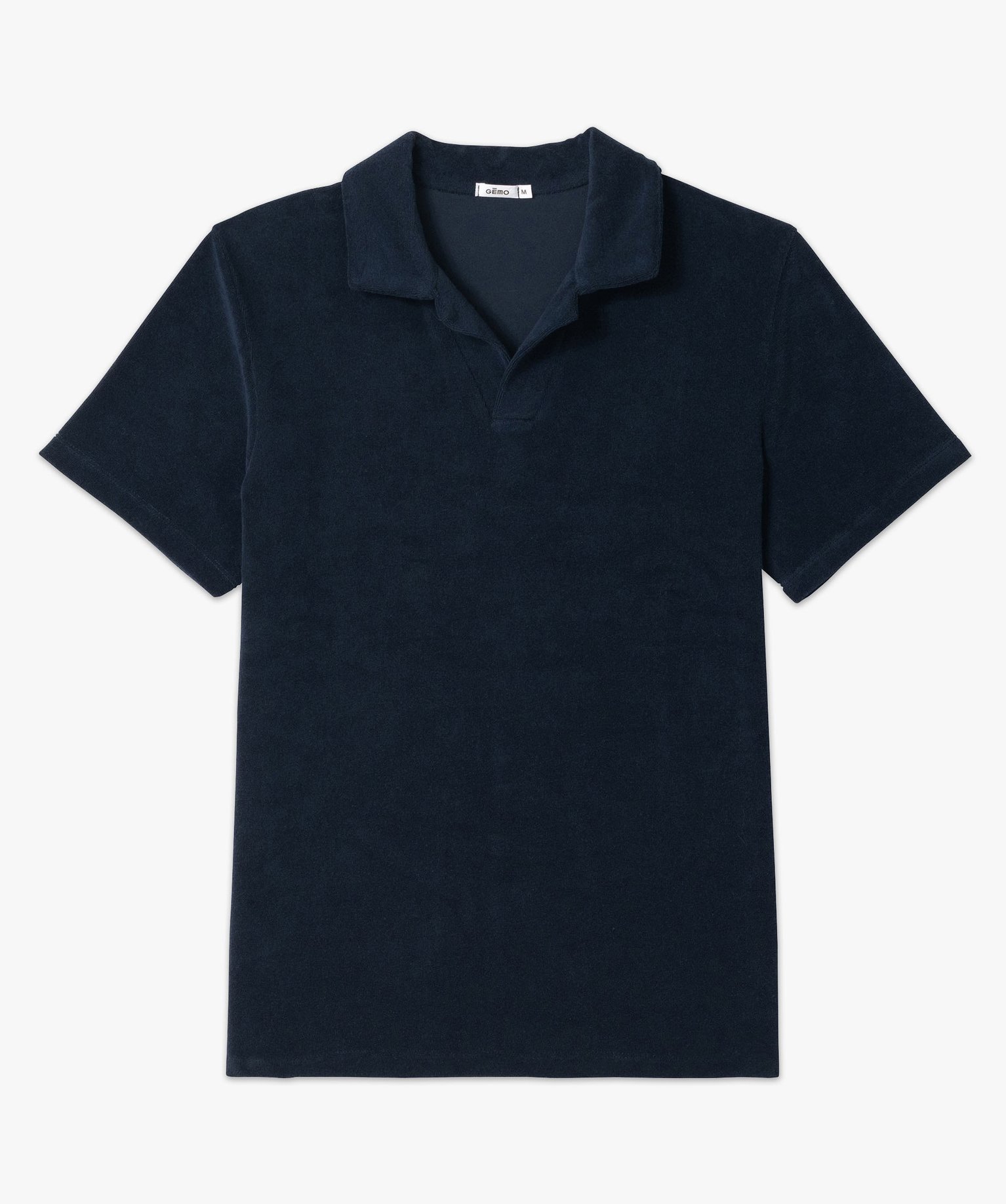 Polo manches courtes en éponge homme bleu | GEMO