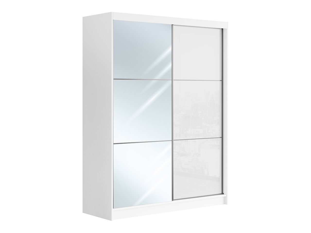 MKS MÖBEL Kleiderschrank VALENCIA Schlafzimmerschrank 160 cm, zweitürig Kleiderschrank, Spiegel