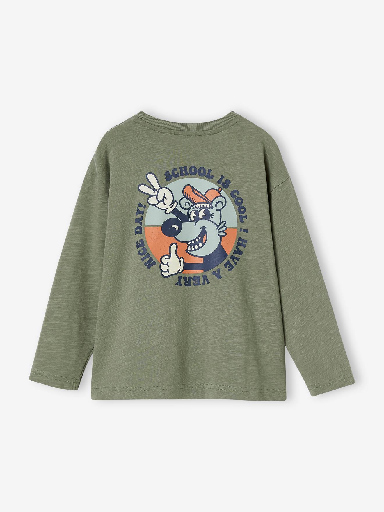 T-shirt grand motif dos garçon bleu nuit