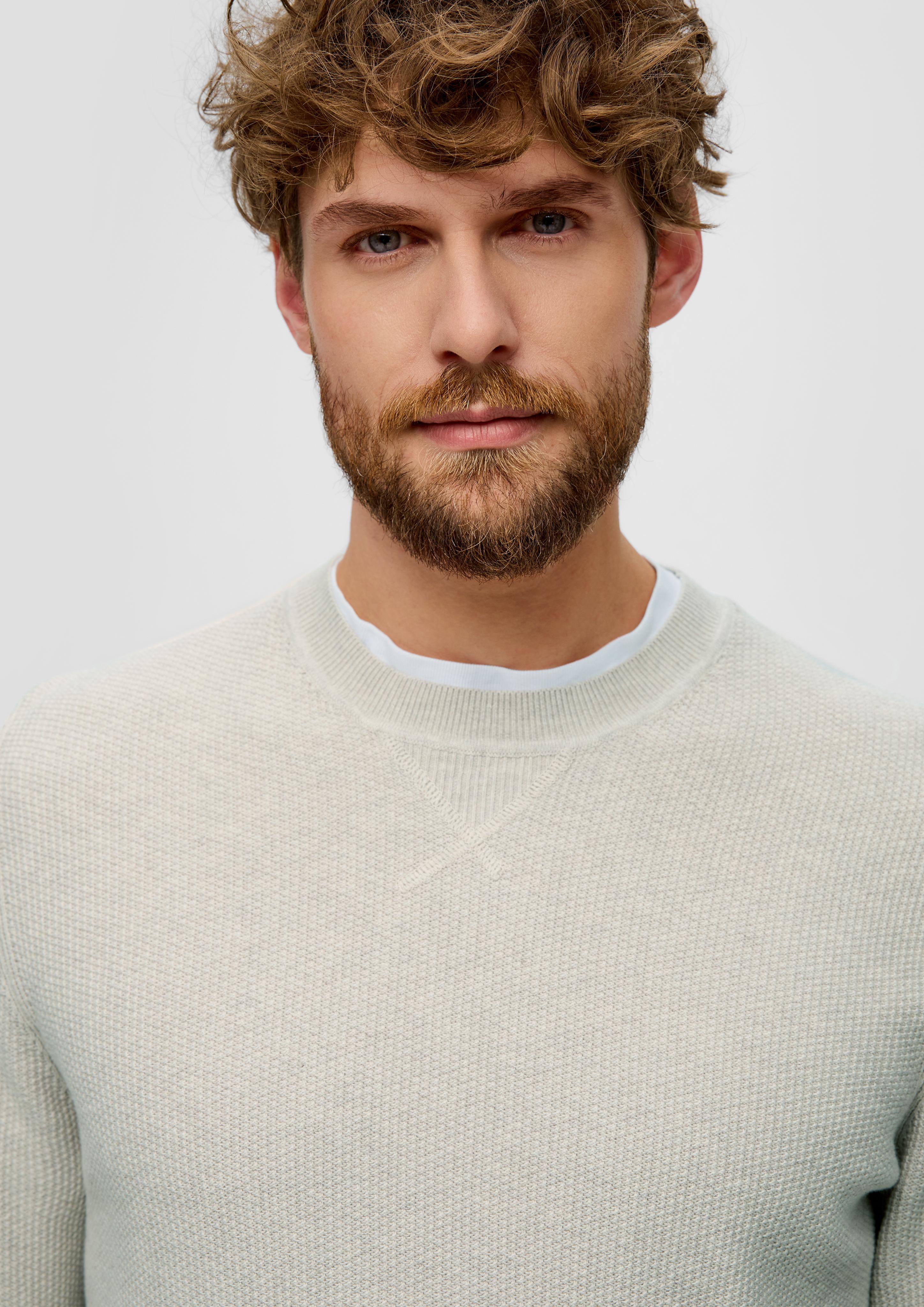 Strickpullover mit Rippelementen  2144086-80W0
