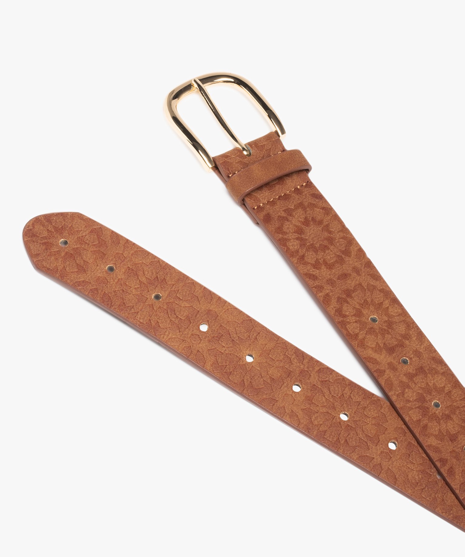 Ceinture à motifs en relief look bohème femme cognac | GEMO