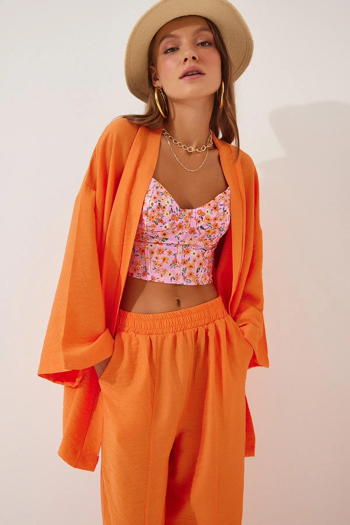 Happiness İstanbul  Zweiteiler - Orange - Oversized