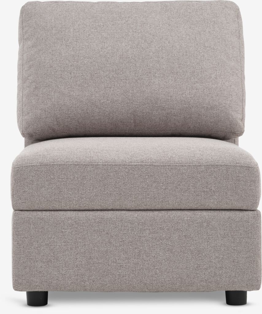 OKSBY sofa module. OKSBY sofa center module with bedding container, sand fabric.
