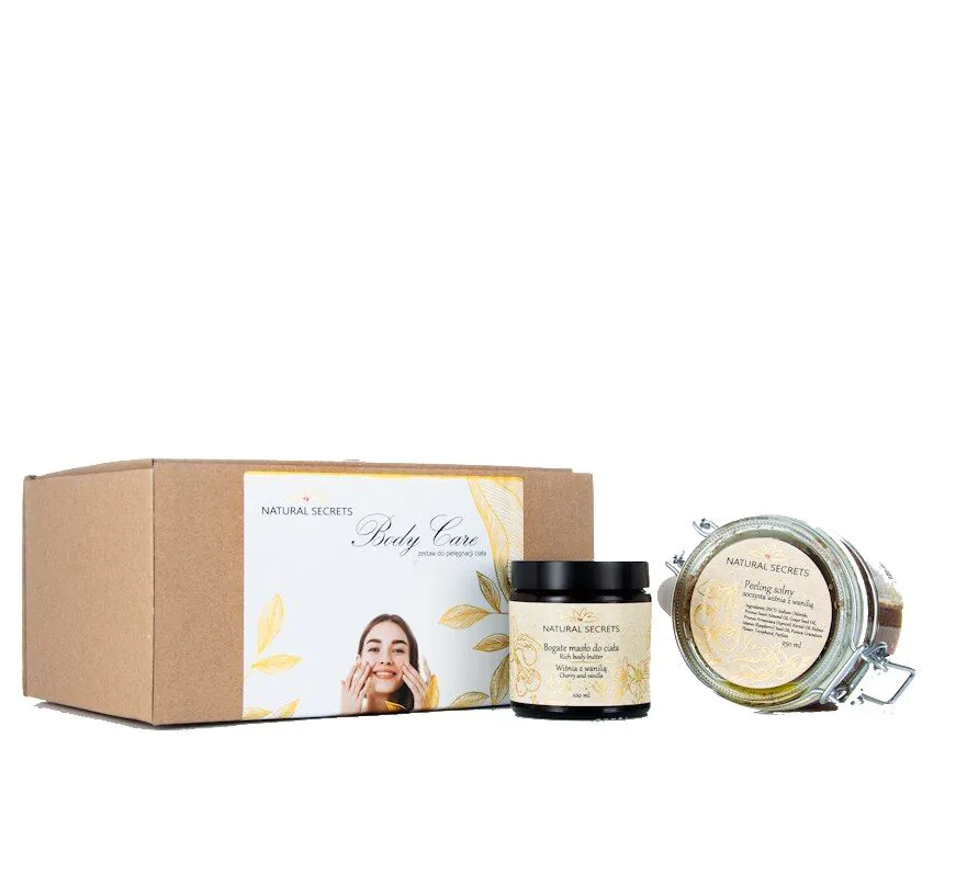 Natural Secrets Set od trešnje i vanilije (piling + puter za tijelo)