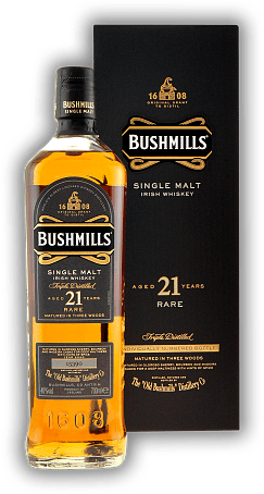 Bushmills Malt Madeira Wood Finish 21 Years Bushmills Malt Madeira Wood Finish 21 Years Sehr komplexer und interessanter Whiskey mit wunderbarer Tiefe und aromatischer Fülle. Alter 21 J. - 0,7	 Liter - Vol 40%