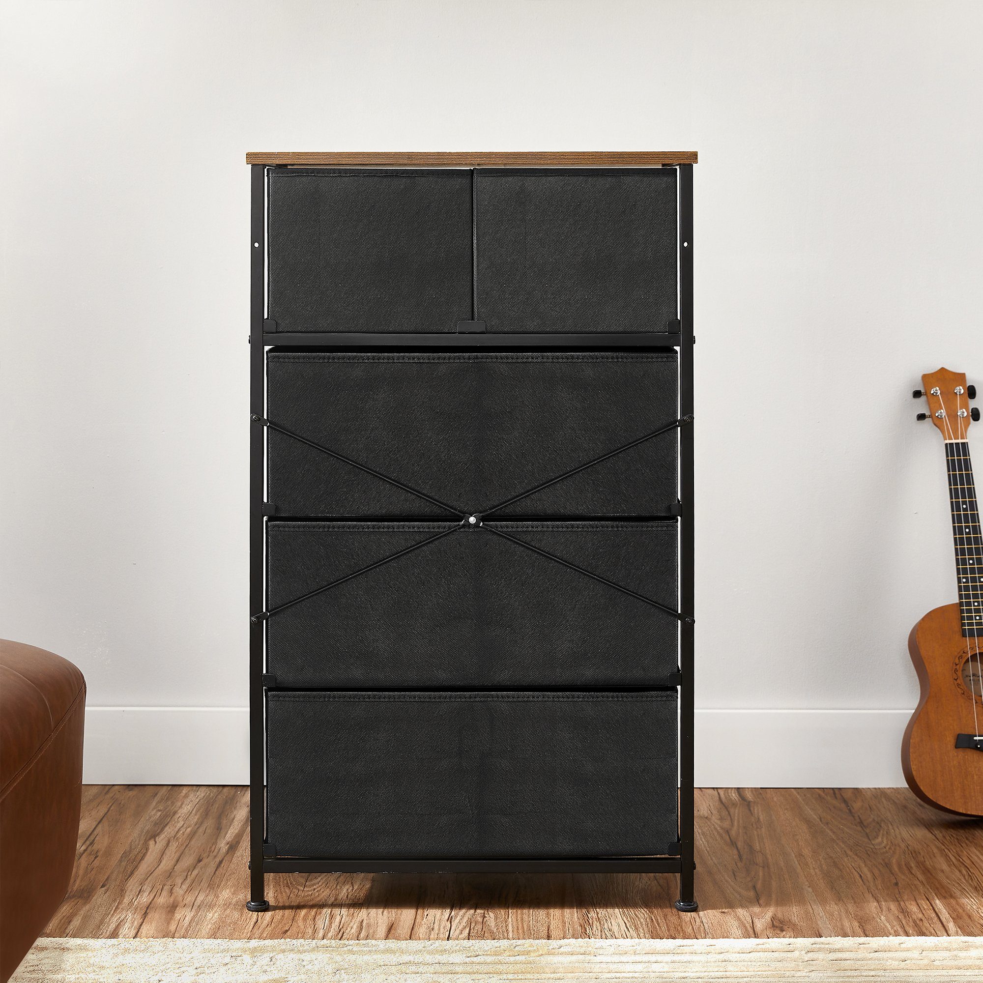 SONGMICS Kommode, Stoffschubalden, Industrie-Design