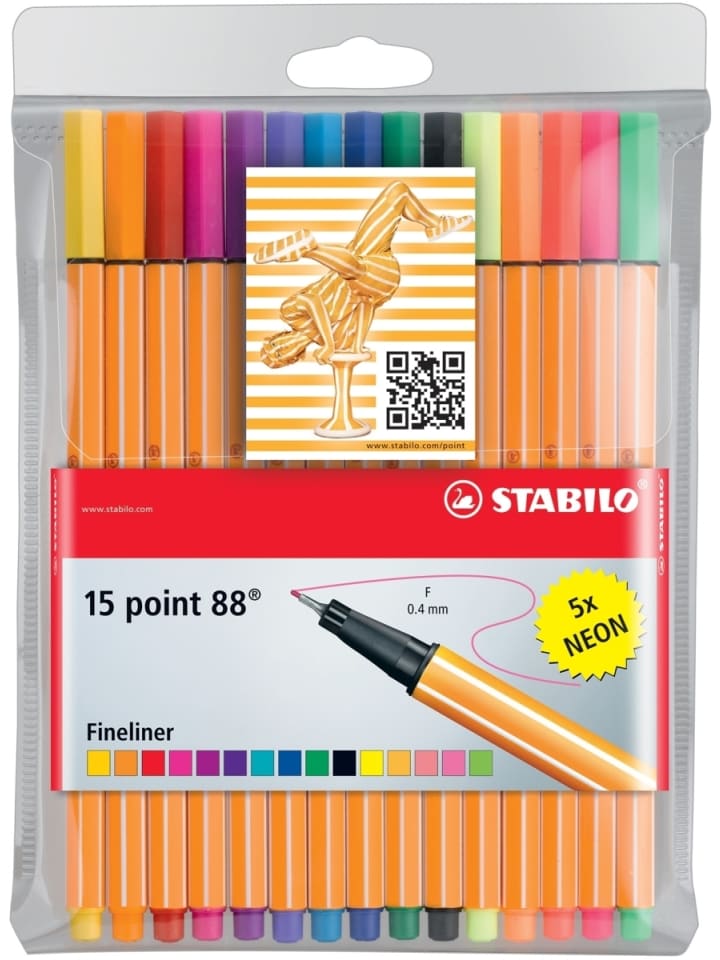 STABILO Fineliner point 88 Etui mit 15 Stiften günstig kaufen onesize
