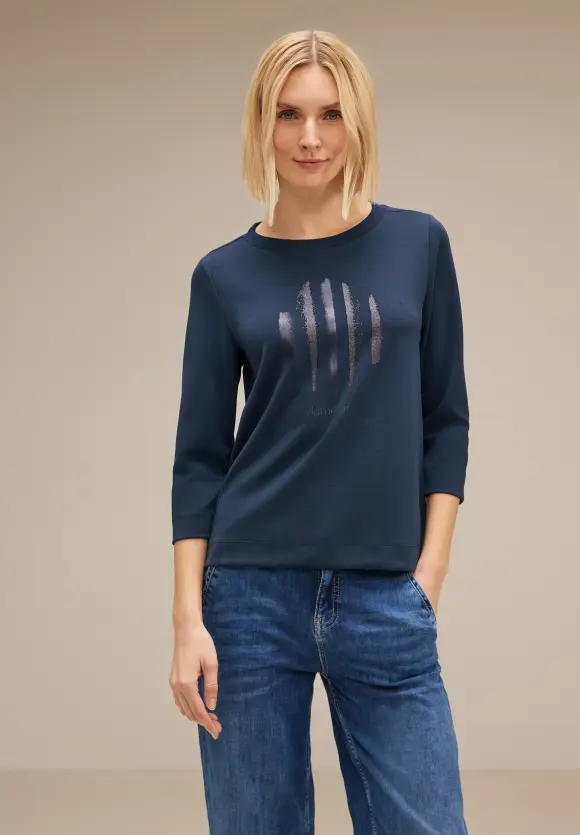Street One Shirt mit Glitzer-Print