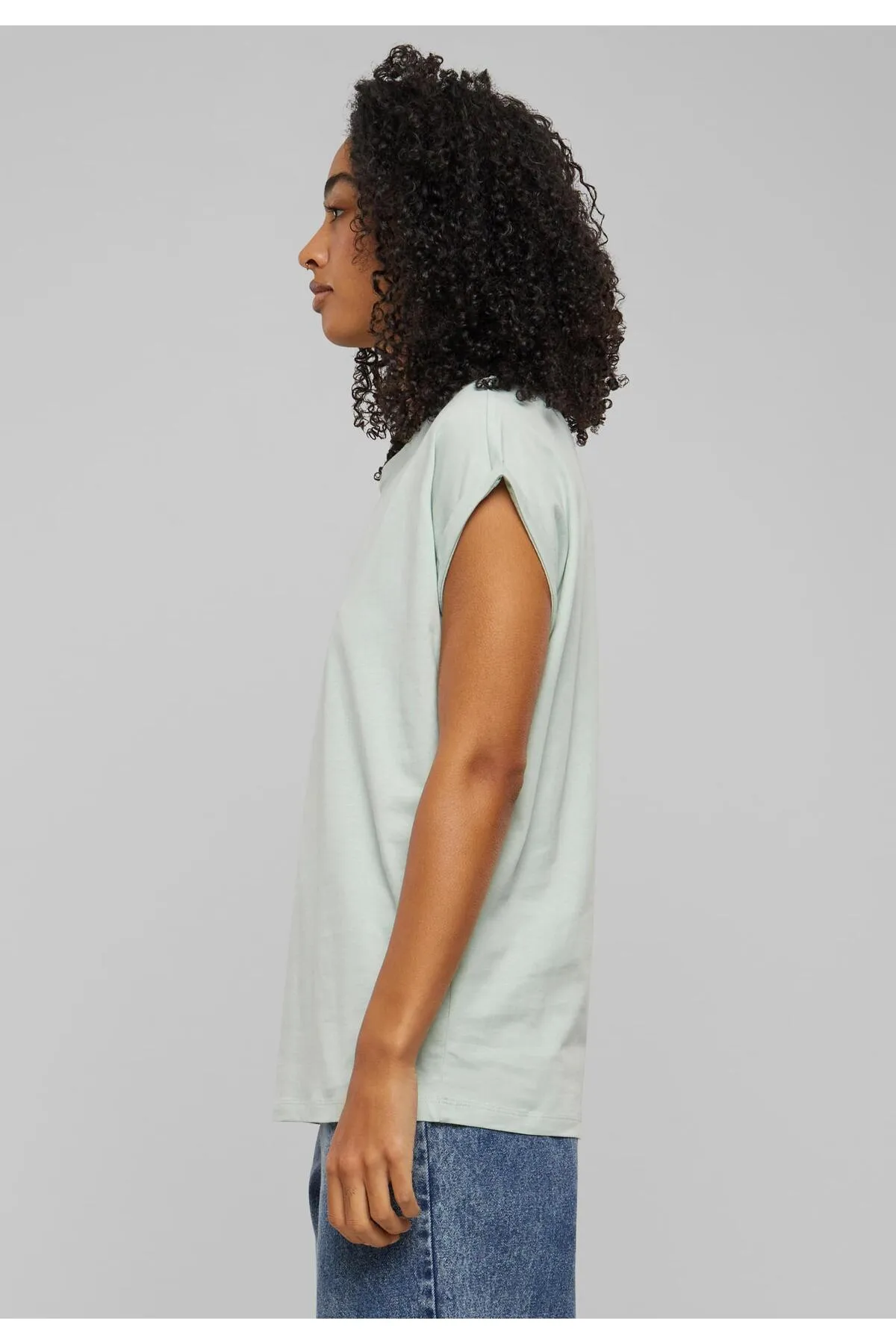 Urban Classics  Damen T-Shirt mit verlängerter Schulterpartie für Damen