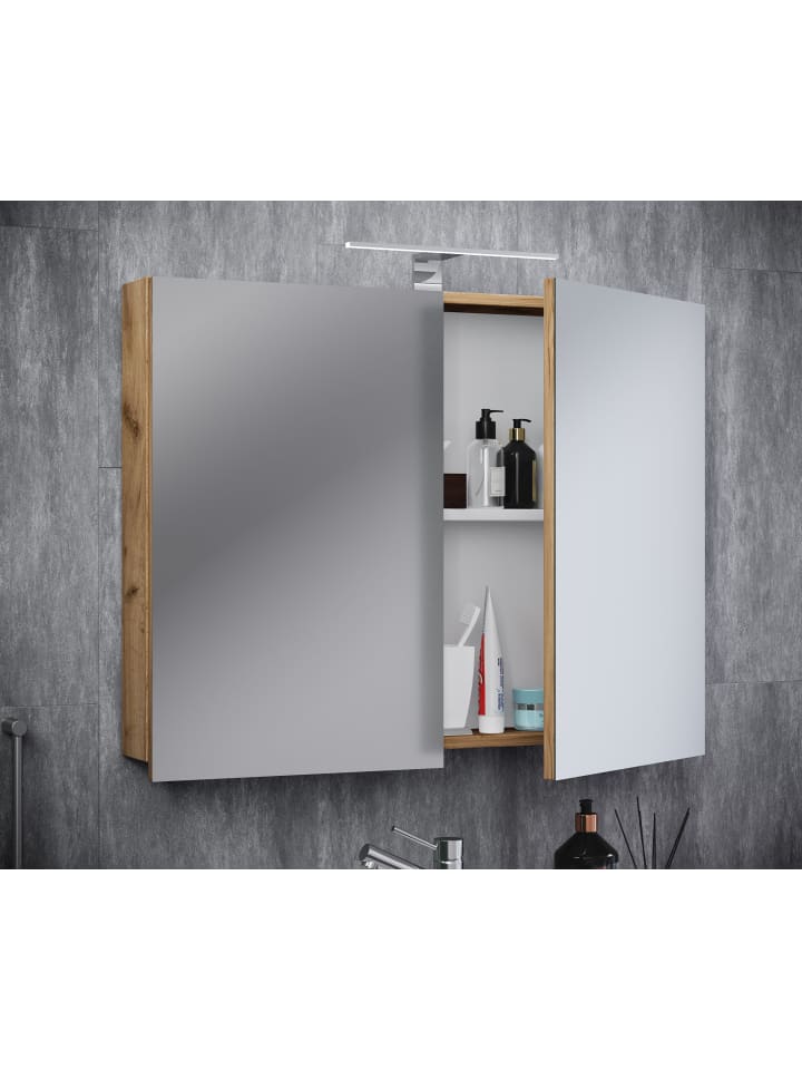 VCM  Holz Badmöbel Spiegelschrank Spiegel Badinos 80 cm in Honig-Eiche günstig kaufen onesize