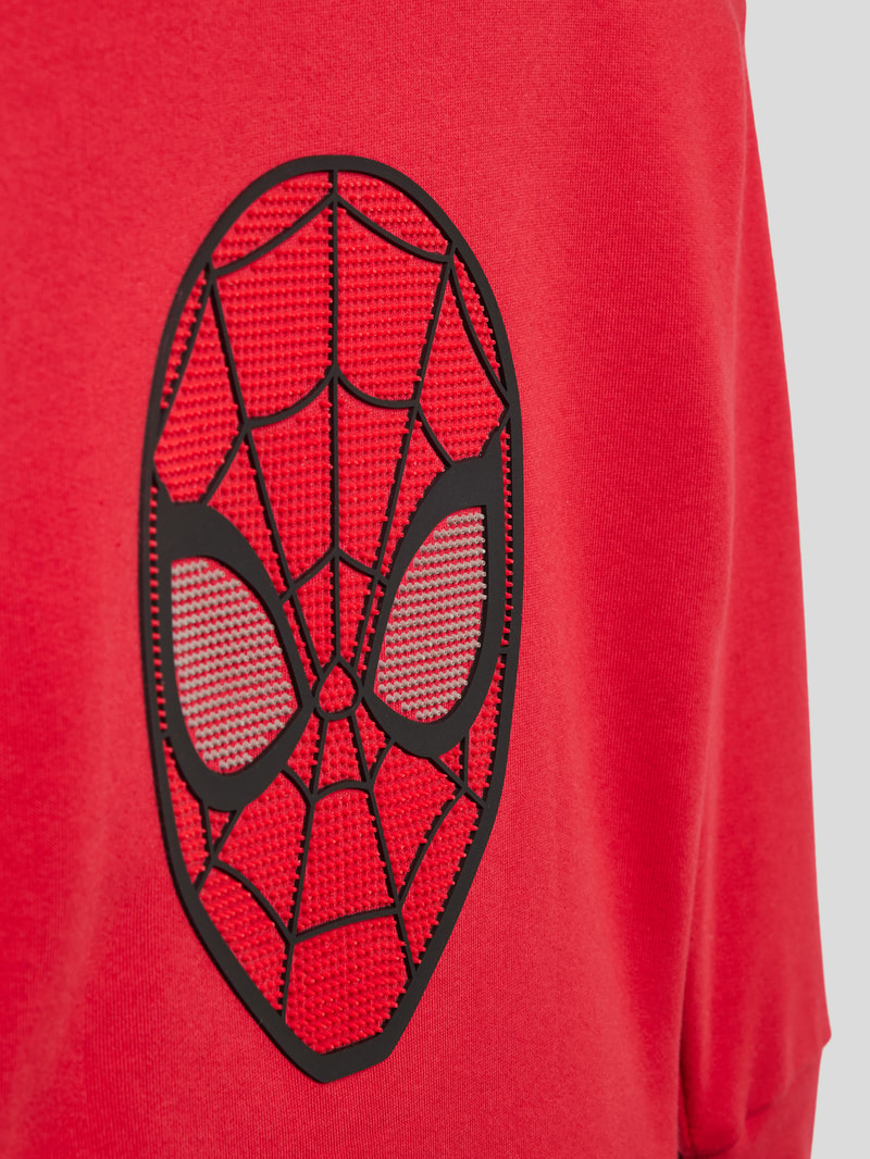 Sweatshirt mit Motiv-Print in rot
