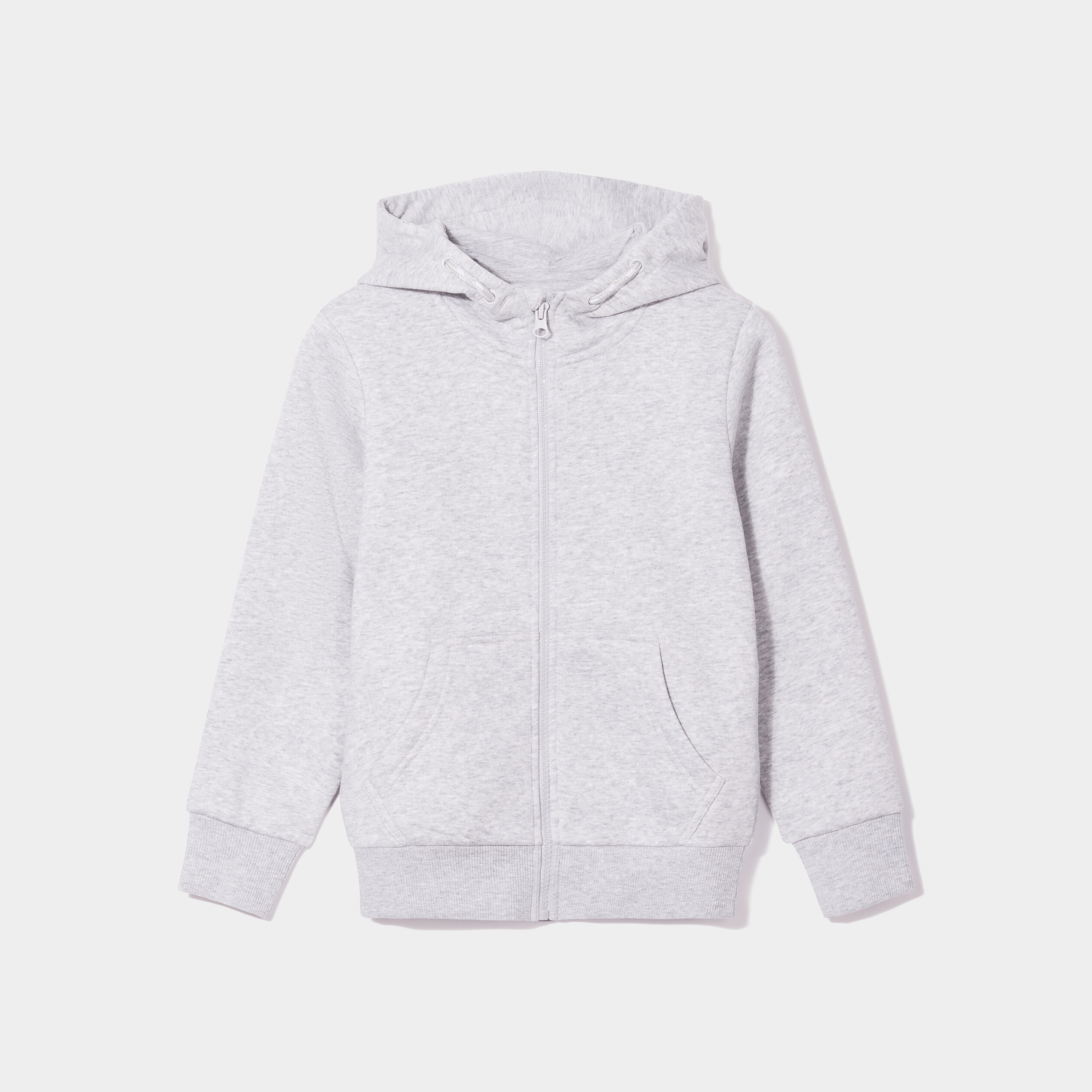Sweat zippé molletonné à capuche gris clair garçon | La Halle