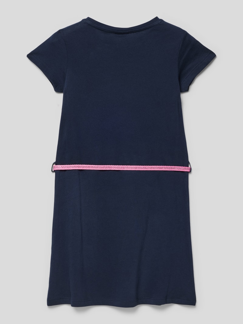 Kleid mit Motiv-Print in marineblau