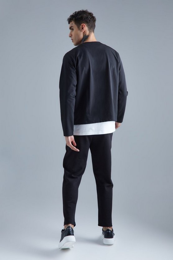 Kragenlose Stretch Bomberjacke
