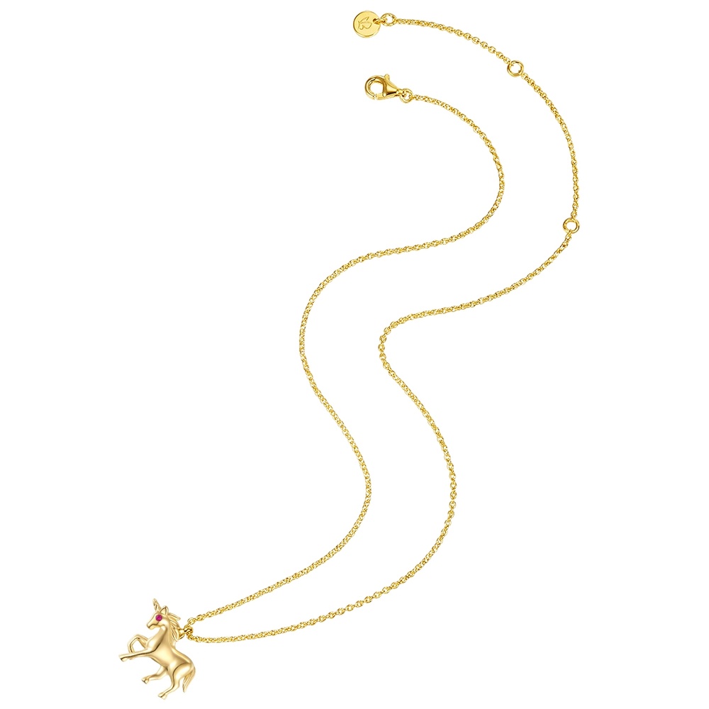 Glanzstücke München Collier en argent Licorne Argent sterling Oxyde de zirconium (CZ) en Or jaune collier