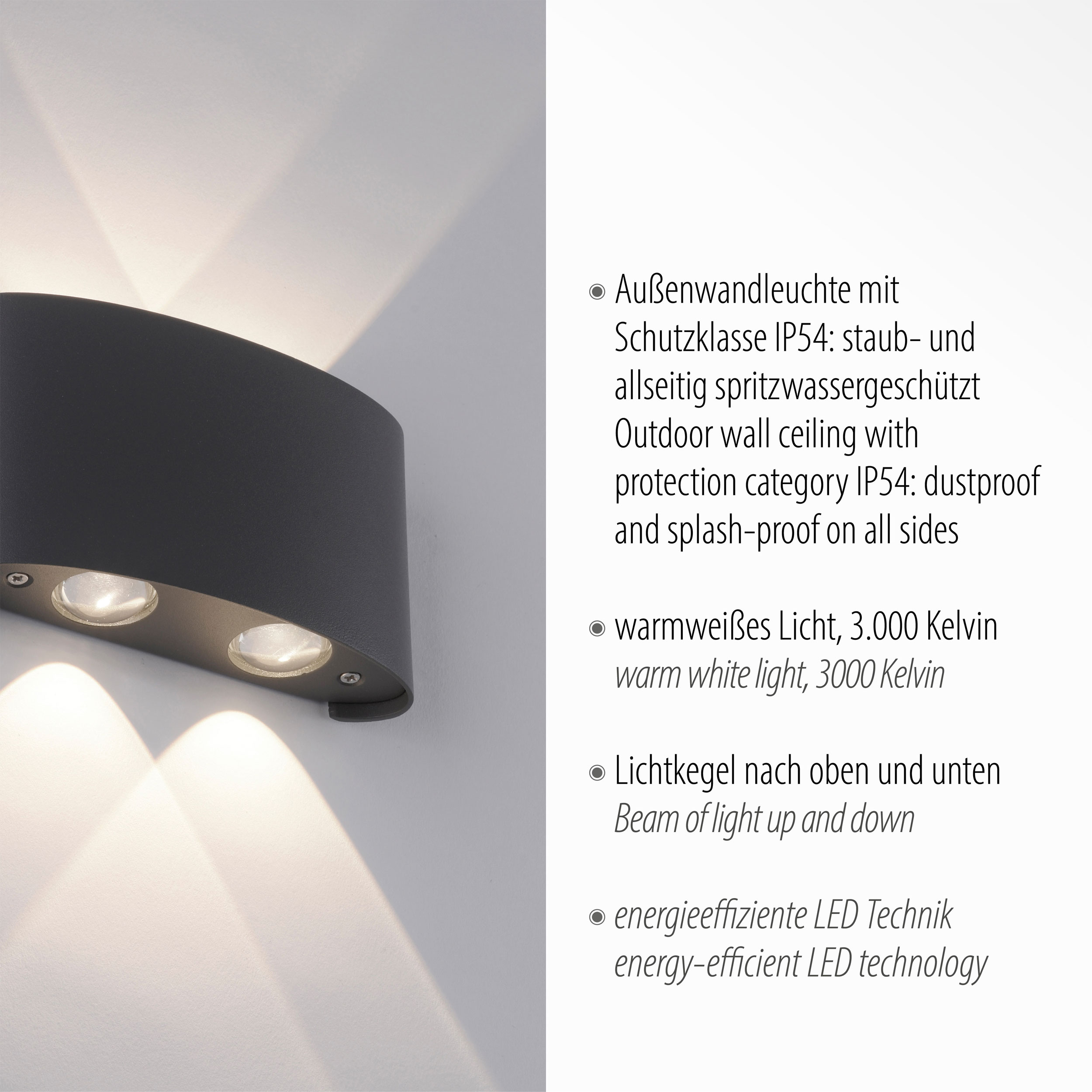 Paul NeuhausLED-Wandleuchte 4flg