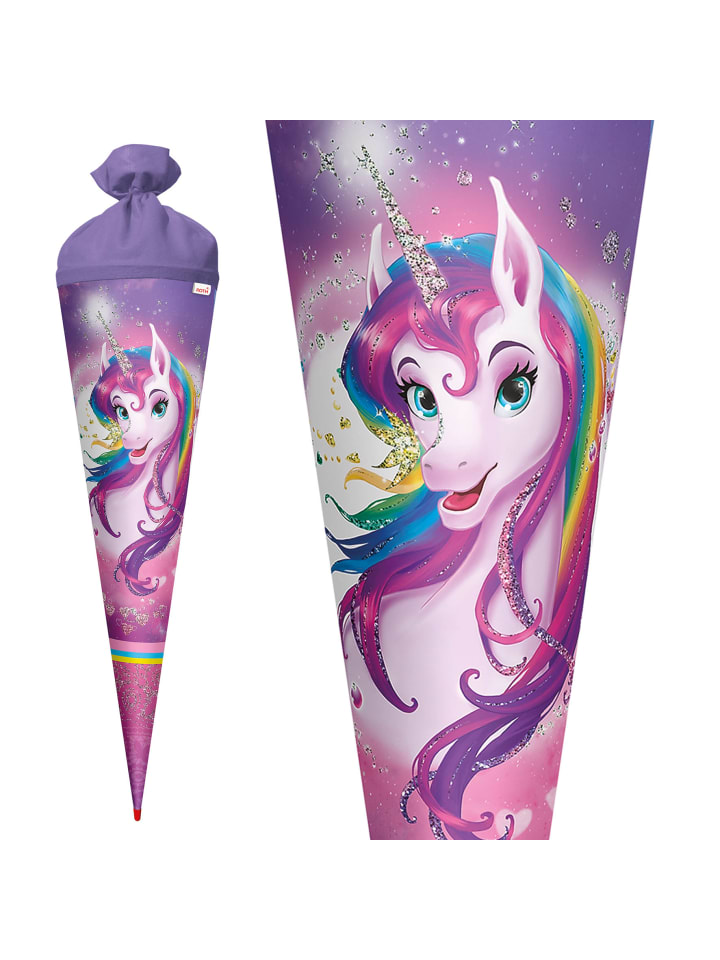 ROTH Schultüte groß Einhornportrait 70 cm, Glitter in Rosa günstig kaufen onesize