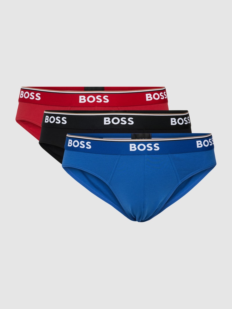 Slip mit Label-Details im 3er-Pack Modell 'Power' in rot