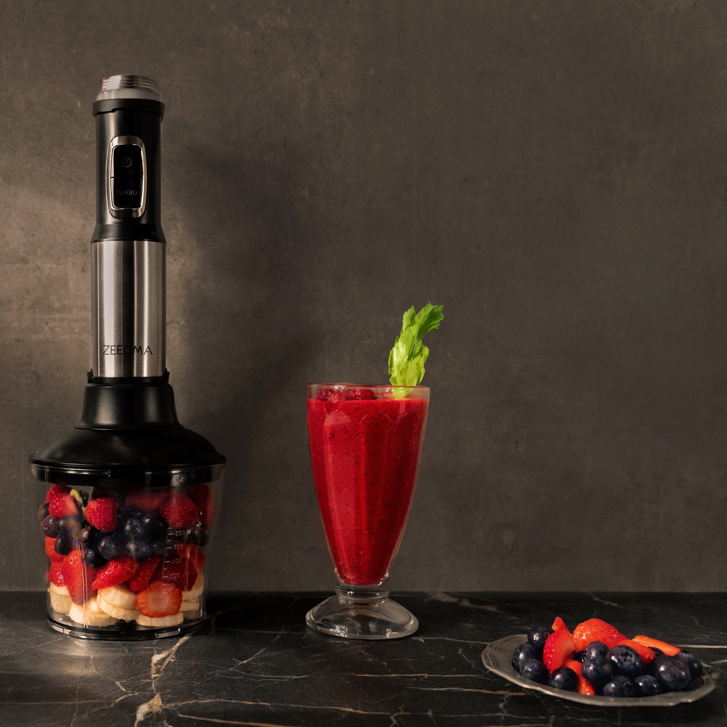 Zeegma Stabmixer Handy-Chef, 1500,00 W, Set 5in1 Metallgehäuse 17 Stufen + Turbo TOP