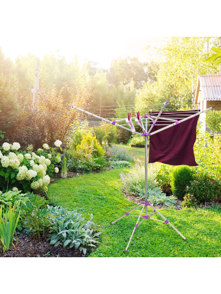 relaxdays Wäschespinne in Silber - (B)120 x (H)161 x (T)120 cm günstig kaufen onesize