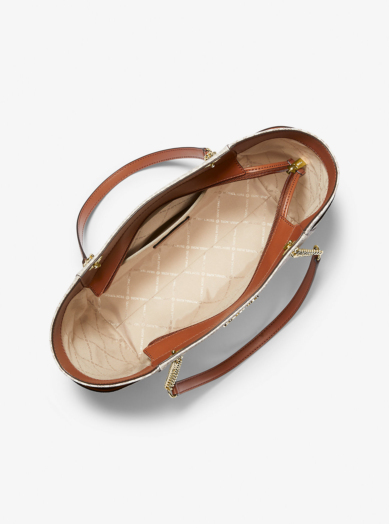 Jet Set Stor Skulderveske Med Signaturlogo – VANILLA