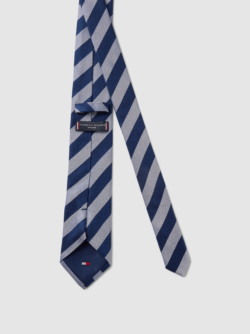 Seidenkrawatte mit Streifenmuster Modell 'WOVEN OXFORD' in hellgrau