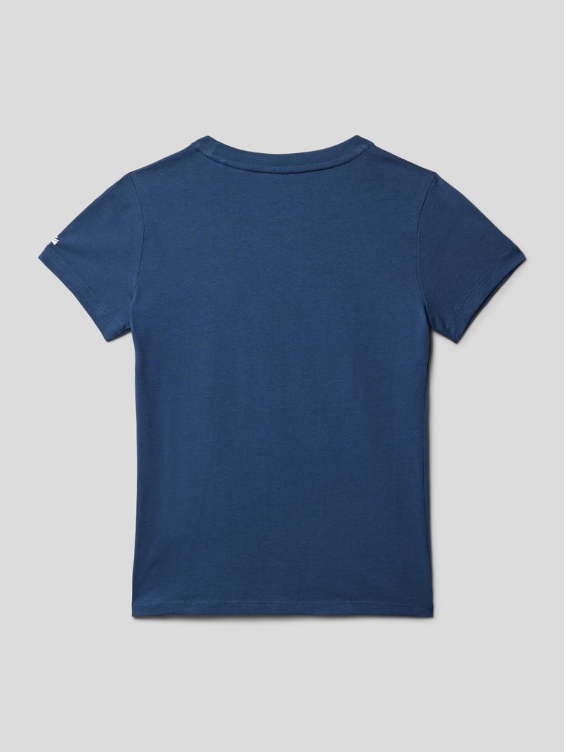 T-Shirt mit Label-Print Modell 'BENNY' in marineblau