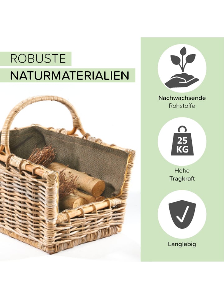 kobolo Kaminholzkorb FIREW 29242-33 in Braun günstig kaufen onesize