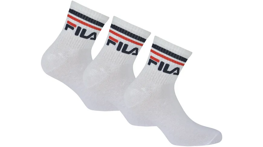 FILA Unisex Kurzsocken Quarter 3er Pack WHITE