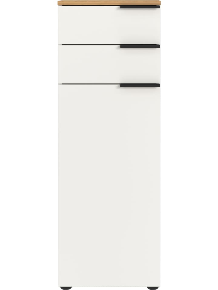 KADIMA DESIGN Badschrank mit Schubladen, Dämpfung, 39x34x111 cm, Weiß-Beige günstig kaufen onesize