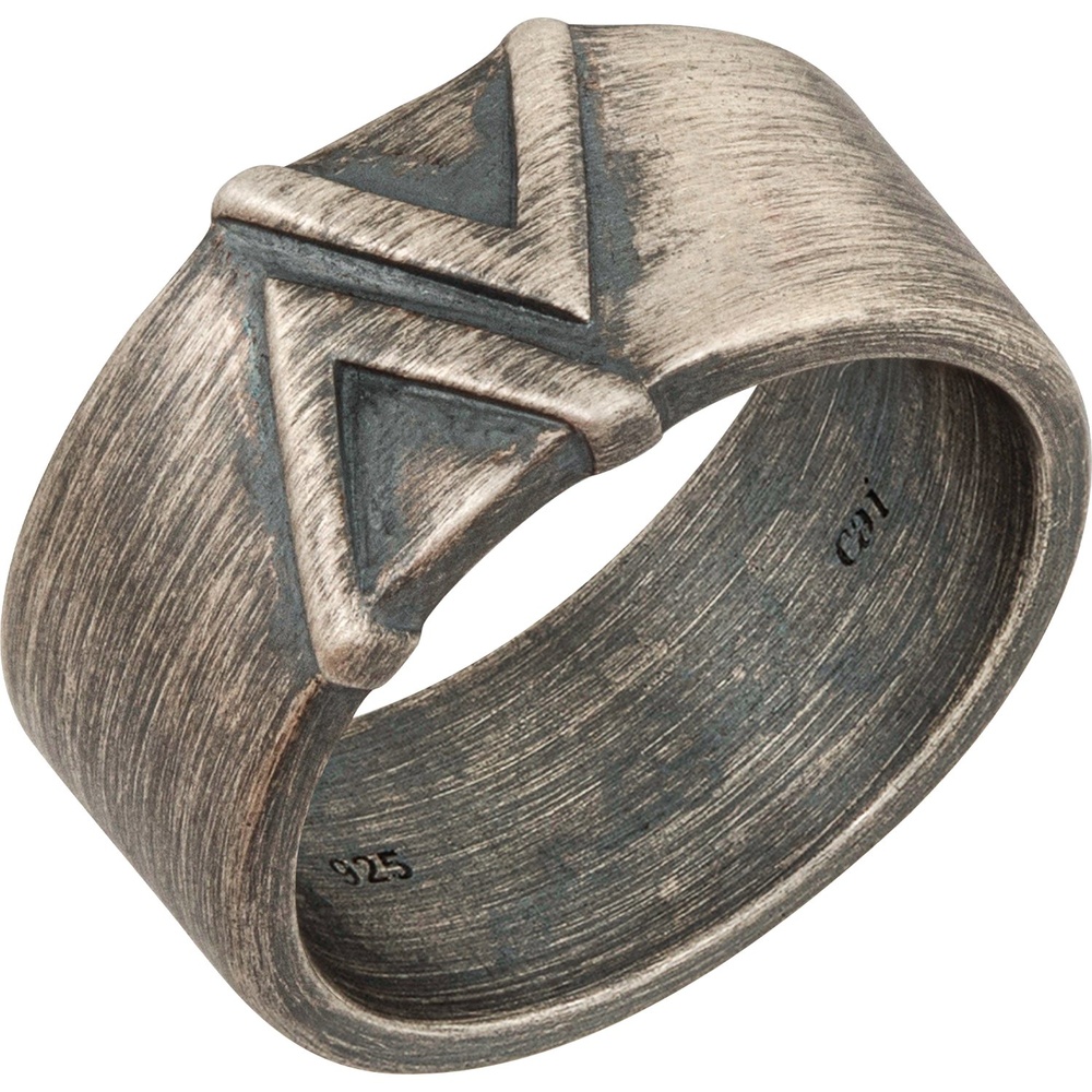 caï Bague pour hommes 925 Argent anthracite Bague