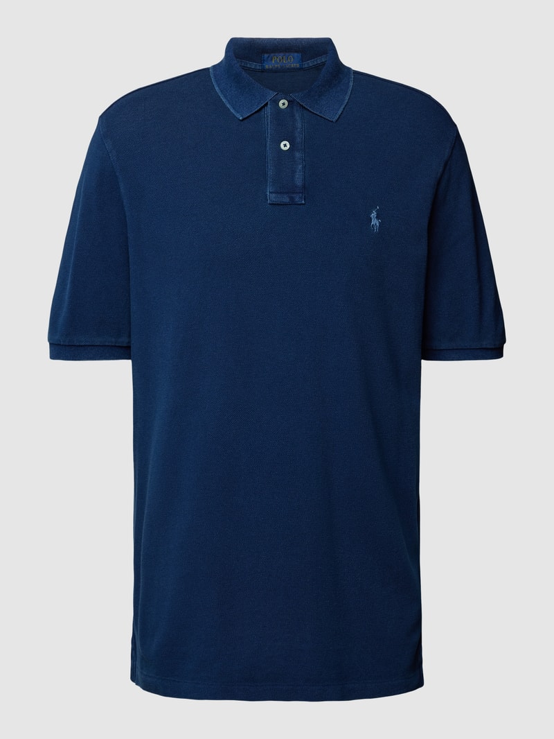 Poloshirt im Used-Look in dunkelblau