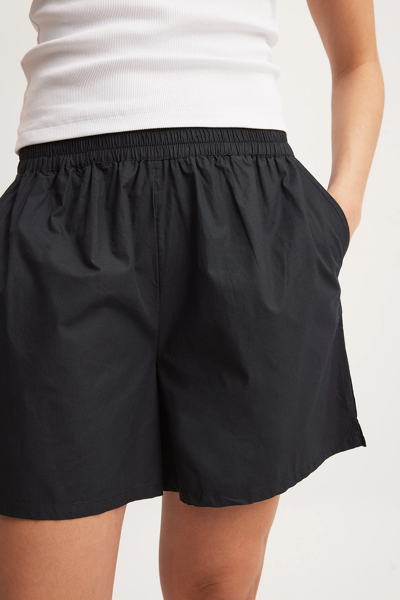 Lange Shorts aus Baumwolle mit elastischem Bund