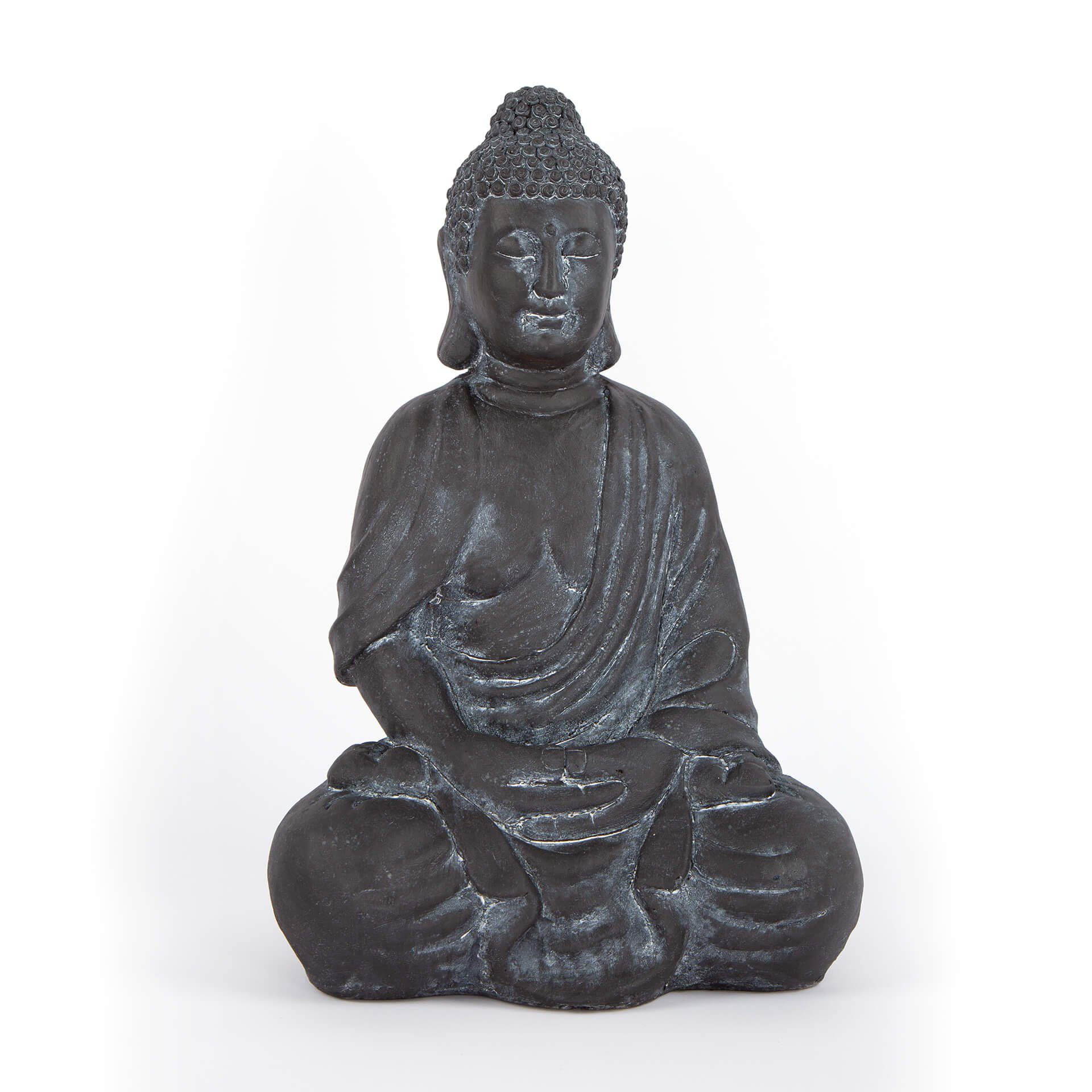 K&L Wall Art Buddhafigur Nepal Buddha Statue Kunststein Beton Feng Shui Deko (1, Gartenfigur), 45cm große Steinfigur Wellness Gartendeko