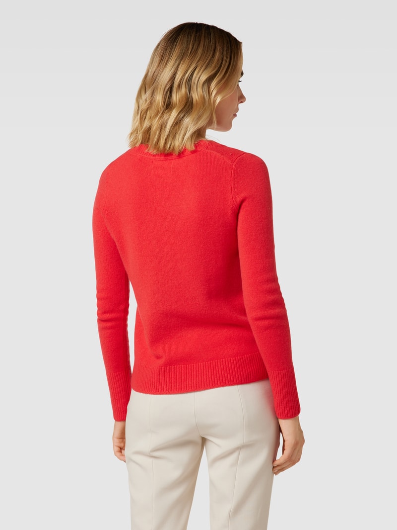 Strickpullover aus Wolle mit V-Ausschnitt in rot