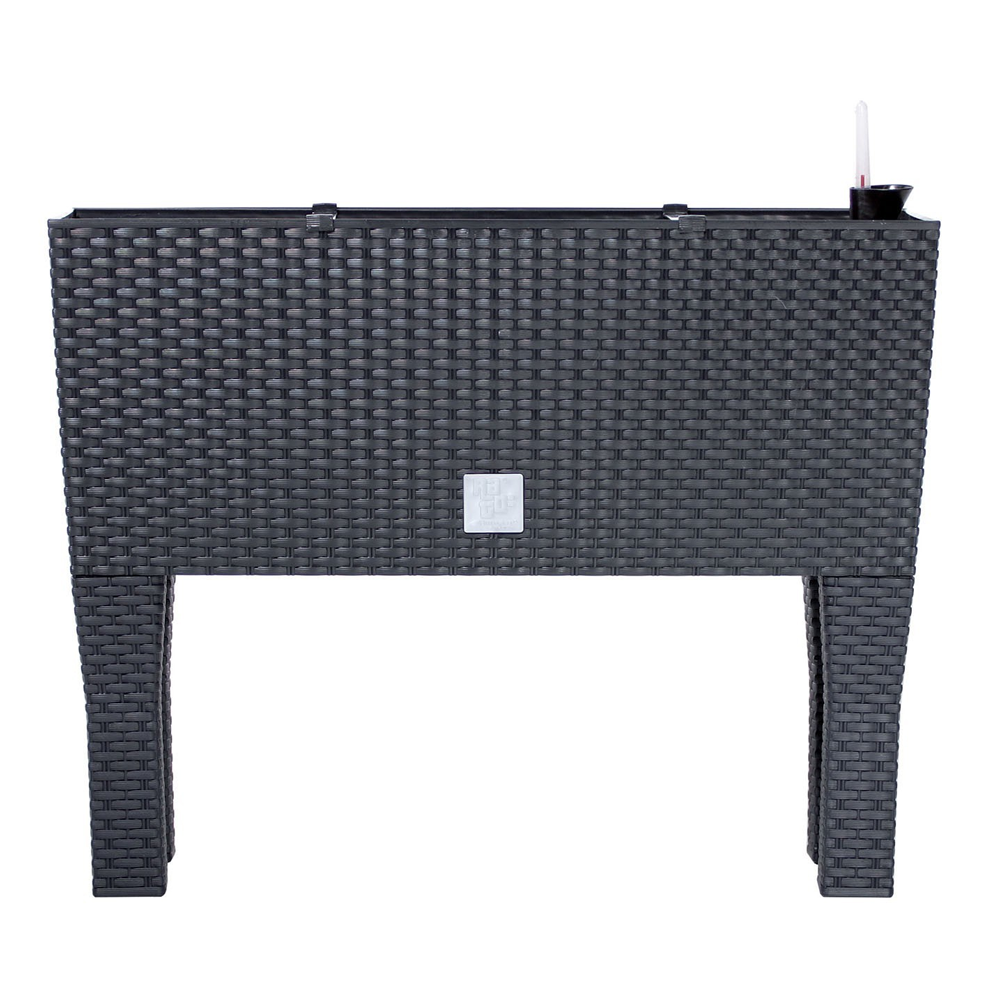 Powertec Garden Design-Pflanzkasten 2in1 in Rattanoptik, ca. 30L - Anthrazit