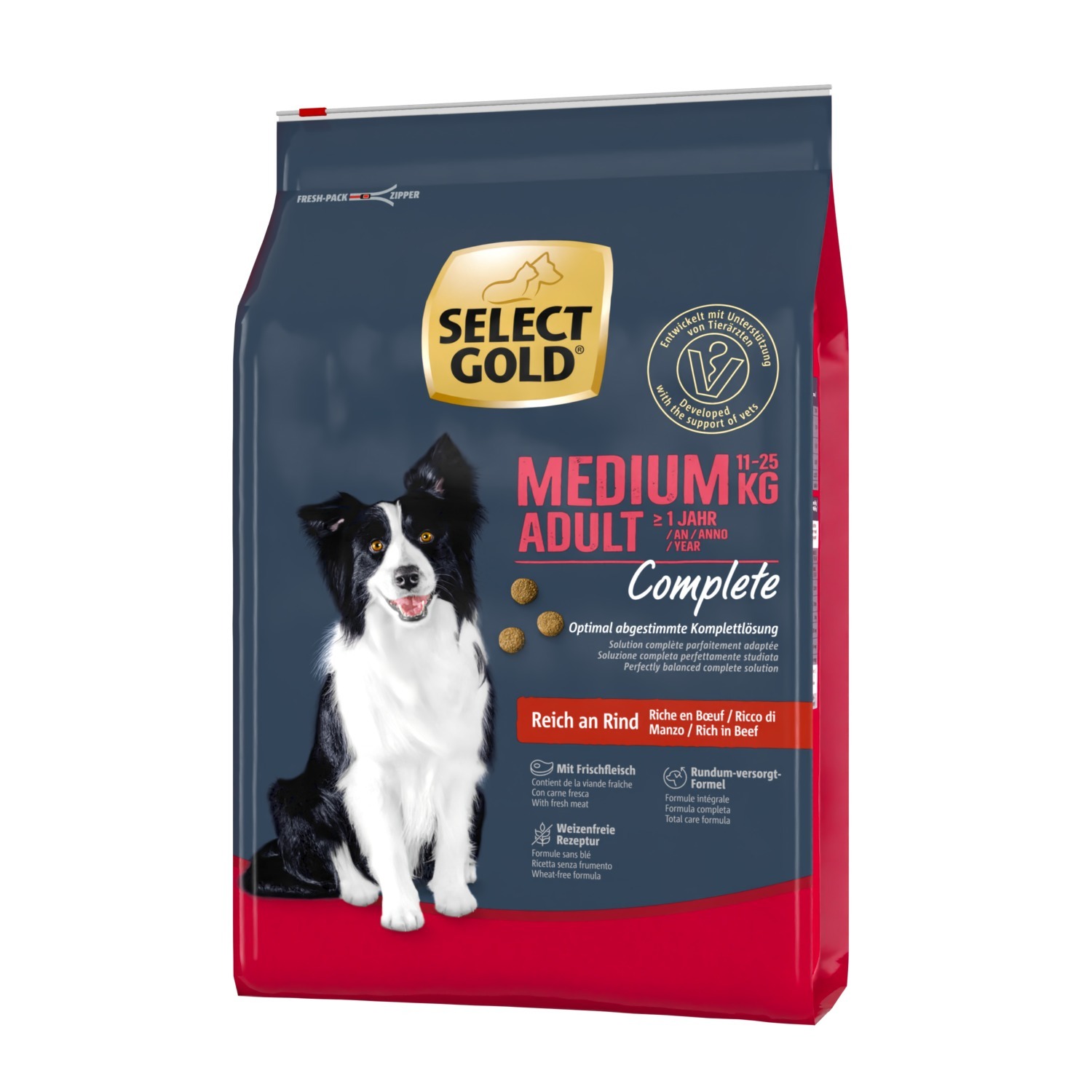 SELECT GOLD Hundetrockenfutter SELECT GOLD Complete Medium Adult Rind 4 kg