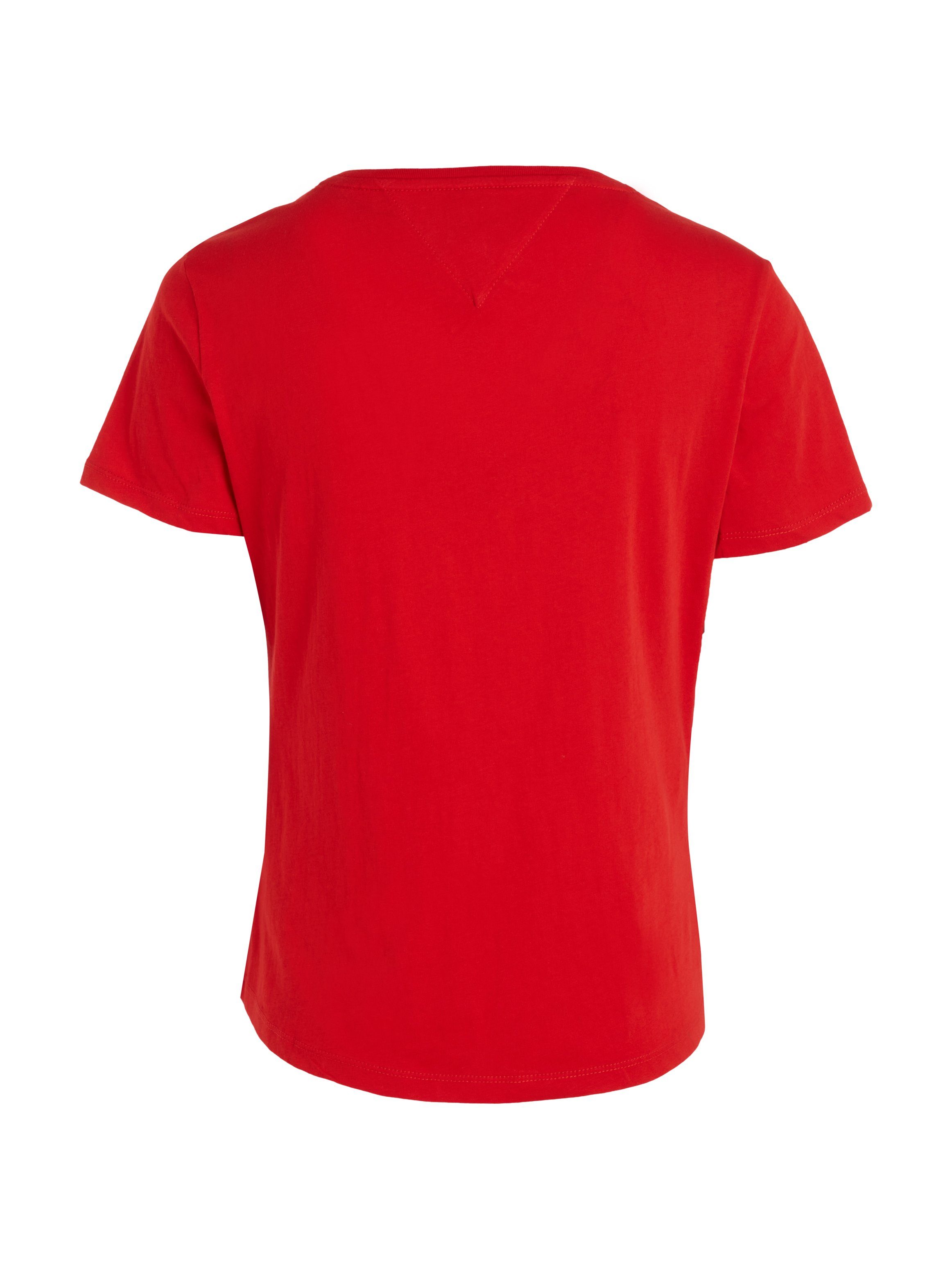 Tommy Jeans V-Shirt mit Tommy Jeans Logo-Flag auf der Brust