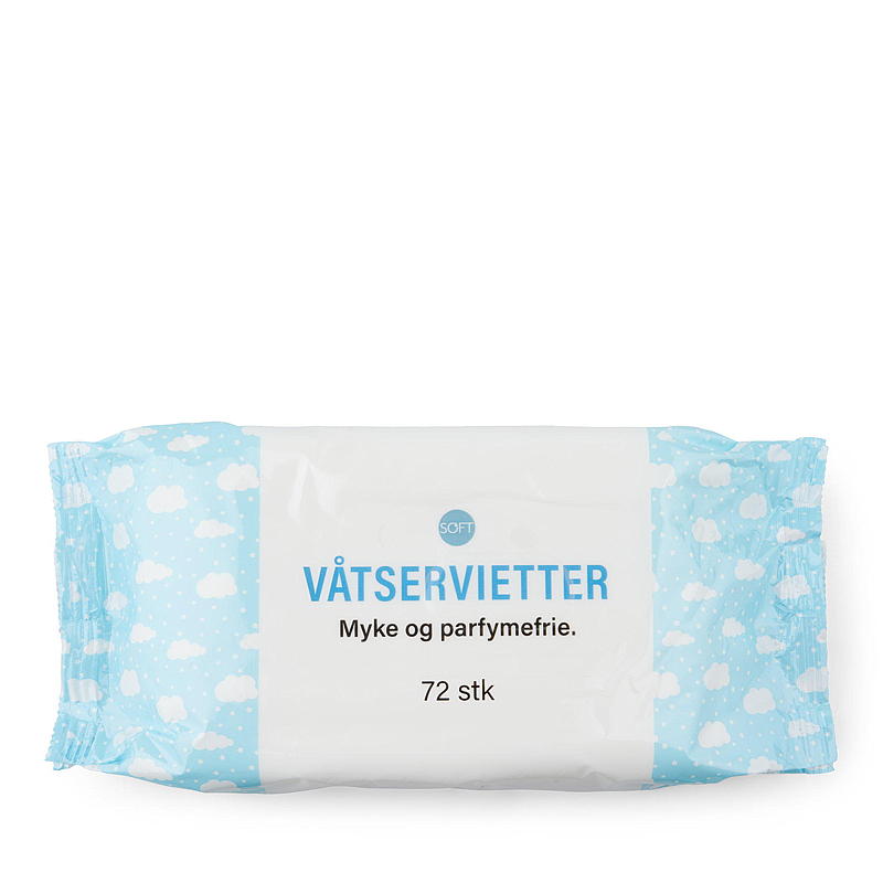 Soft Våtserviett 72 stk myke & uparfymerte