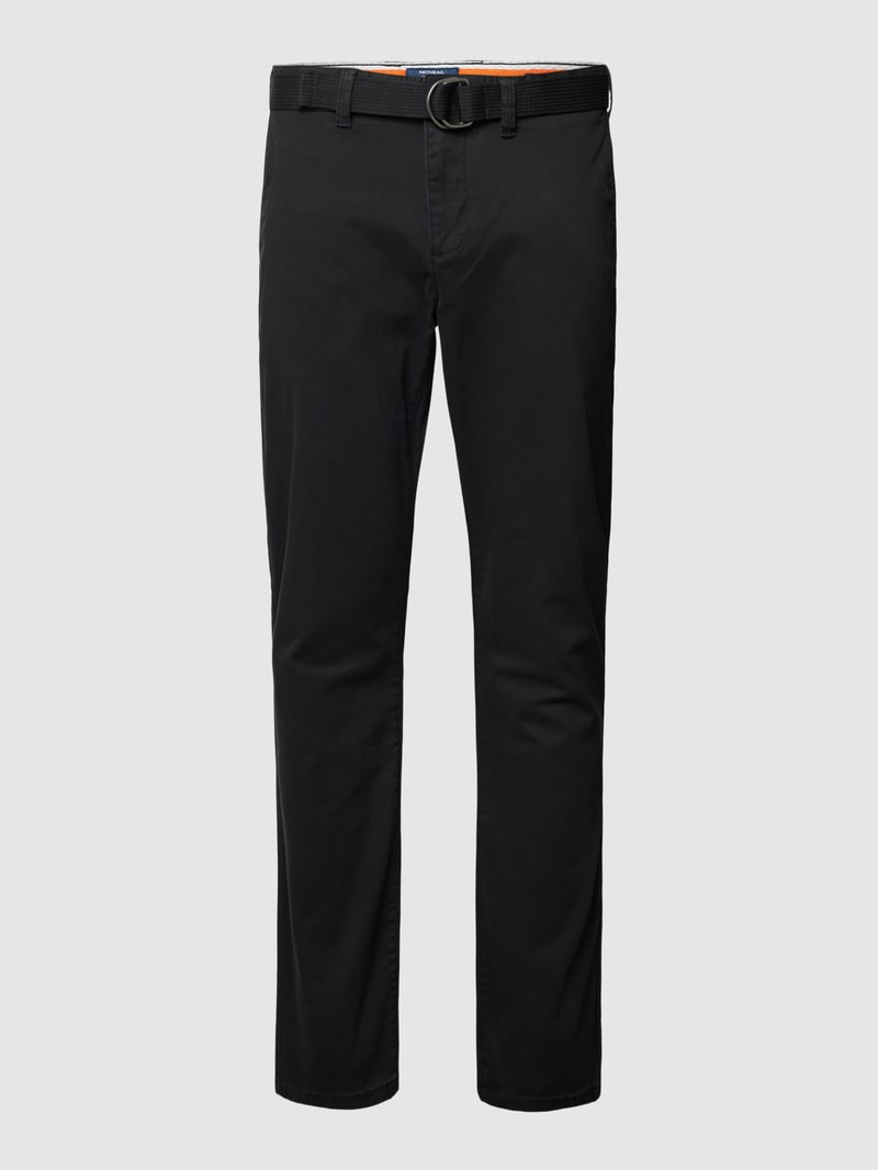 Stoffhose mit französischen Eingrifftaschen in schwarz