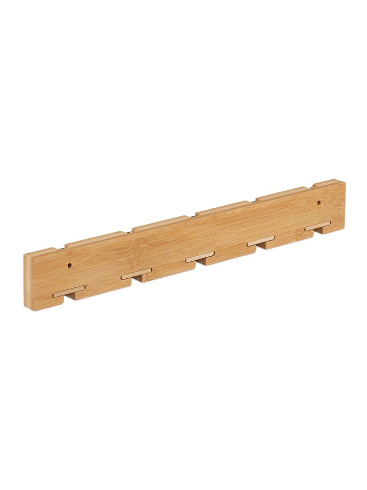 relaxdays Garderobenleiste in Natur/ Schwarz - (B)42 x (H)5,5 x (T)5 cm günstig kaufen onesize