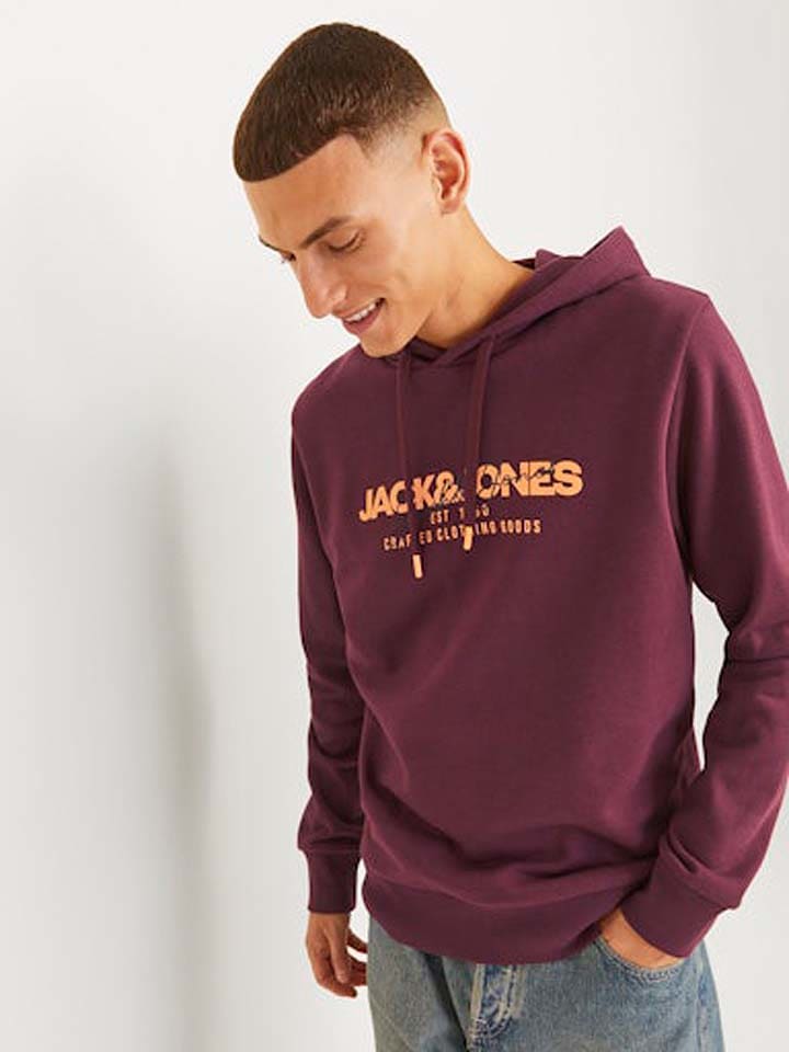 Jack & Jones Hoodie in Bordeaux günstig kaufen