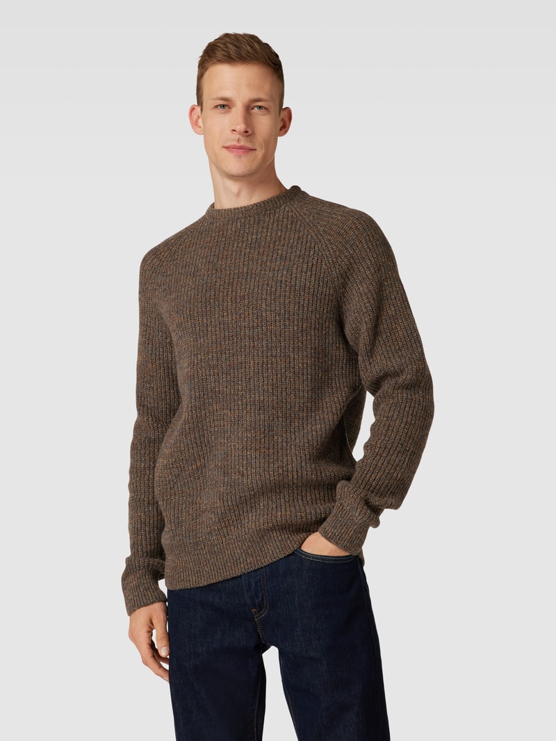 Strickpullover aus Wolle mit Rundhalsausschnitt in sand