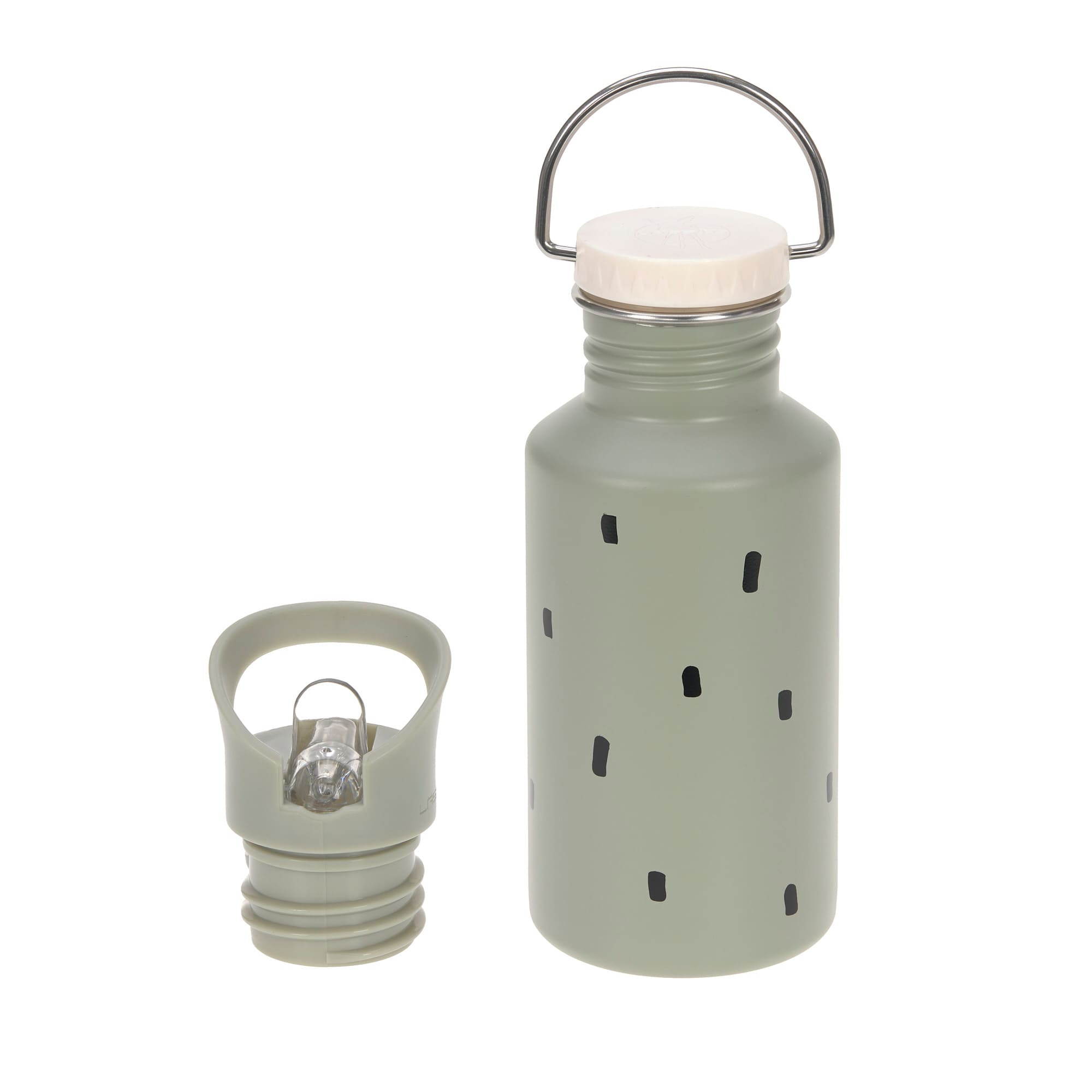 Edelstahl Kinder Trinkflasche - Happy Prints, Oliv