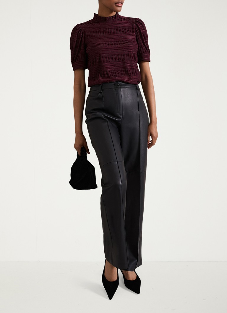 Pantaloni largi cu talie înaltă Phase Eight Melissa din piele ecologică