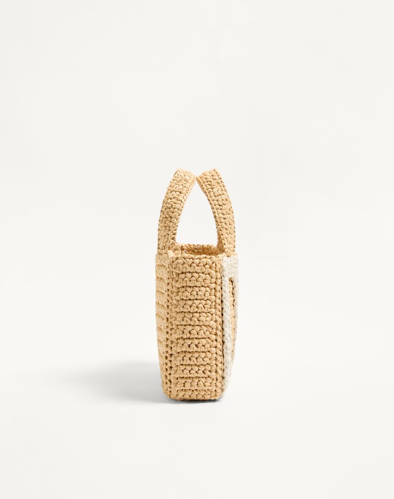 Valentino Garavani Viva Superstar Lille Raffia indkøbstaske